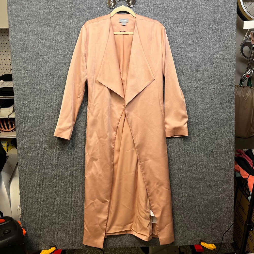 Finders Keepers Pyramids Trench Coat Women's Pink Satin Belted Duster Jacket - S
